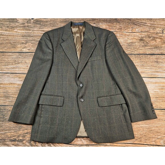 Polo University Mens 40S Brown Widowpane 2-Btn Blazer Jacket Sport Coat Wool EUC - Picture 5 of 12